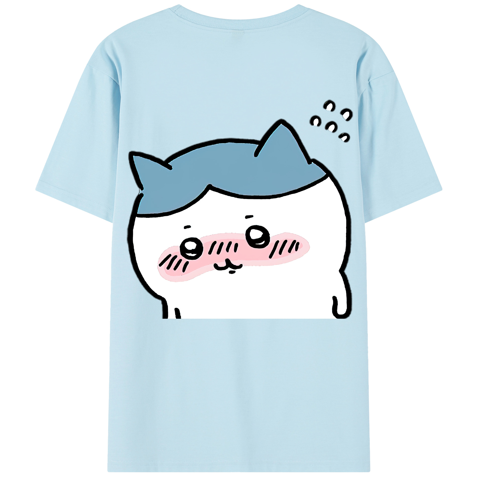 （画像用） ちいかわ ハチワレ Chii-kawa hachiware 綿100％半袖Tシャツ（背面プリント）
